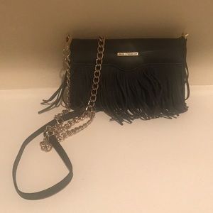 Rebecca Minkoff Fringe Crossbody - Black Leather